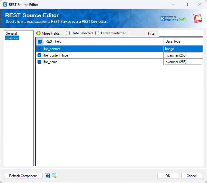 SSIS REST Zoho Inventory Source - Columns